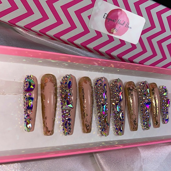 XL coffin bling press on nails comes in various sizes - Picture 5 of 6